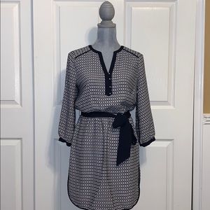 BANANA REPUBLIC Navy Blue Chain Print Dress
